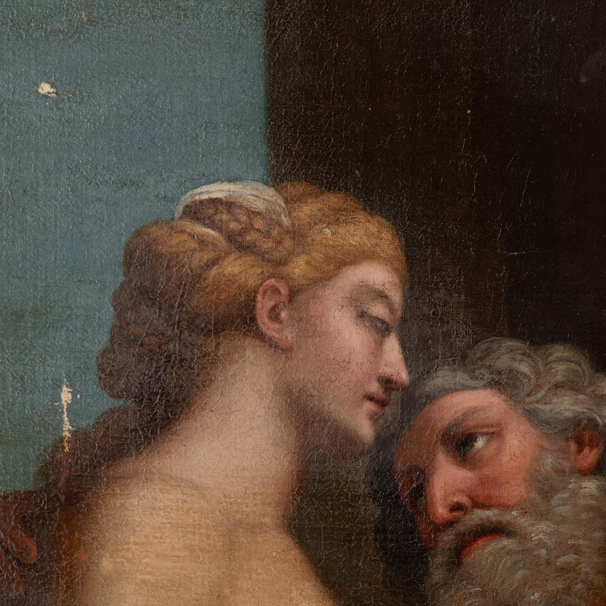 Large Original Oil on Canvas Painting of Zeus and Hera, Italy circa 1700's For Sale 2