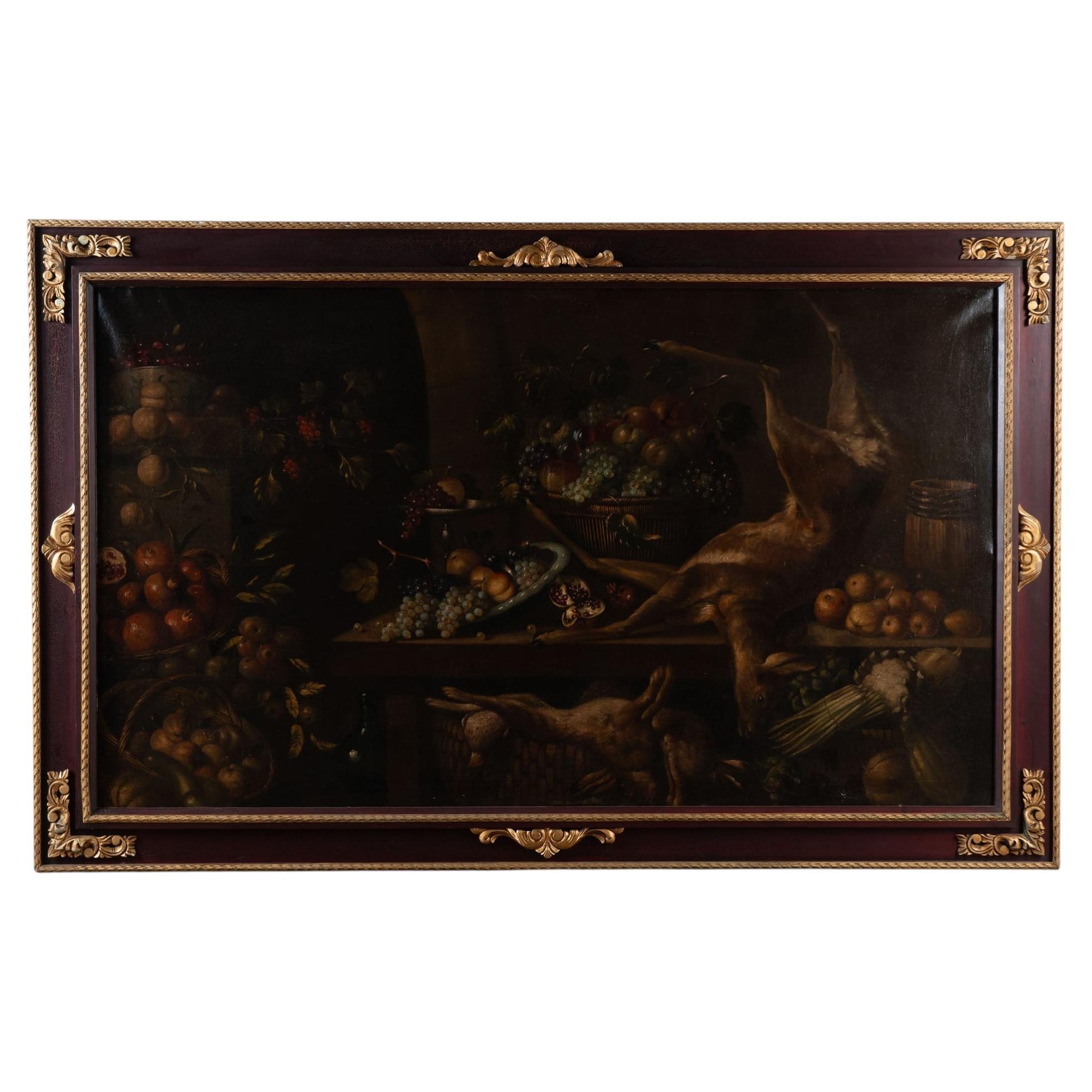 Large Original Oil on Canvas Still Life Painting from Spain For Sale
