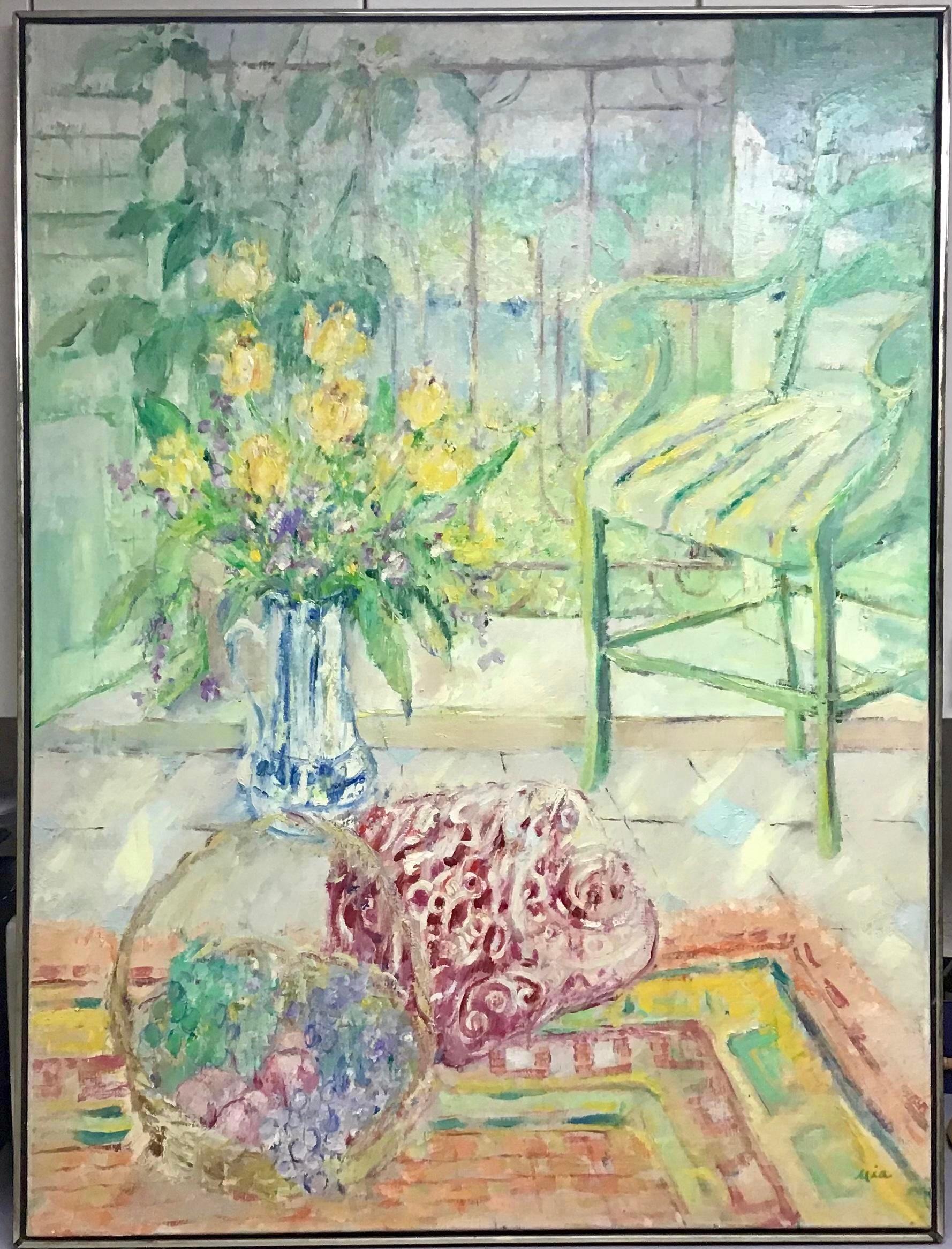 Large Original Oil on Canvas Still Life Signed Painting For Sale 5