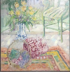 Gran cuadro original al óleo sobre lienzo Bodegón firmado