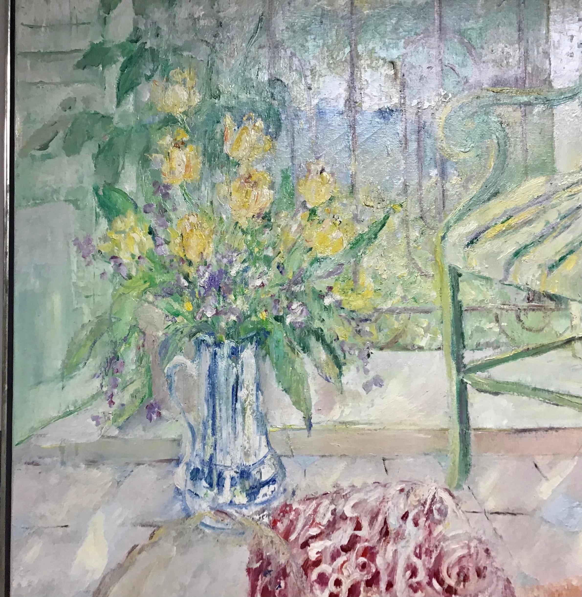 20th Century Large Original Oil on Canvas Still Life Signed Painting For Sale
