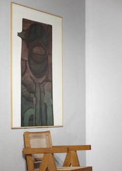 Large Original Oil on Panel Painting Guy Dessauges 1976 Swiss Artist, 195/17