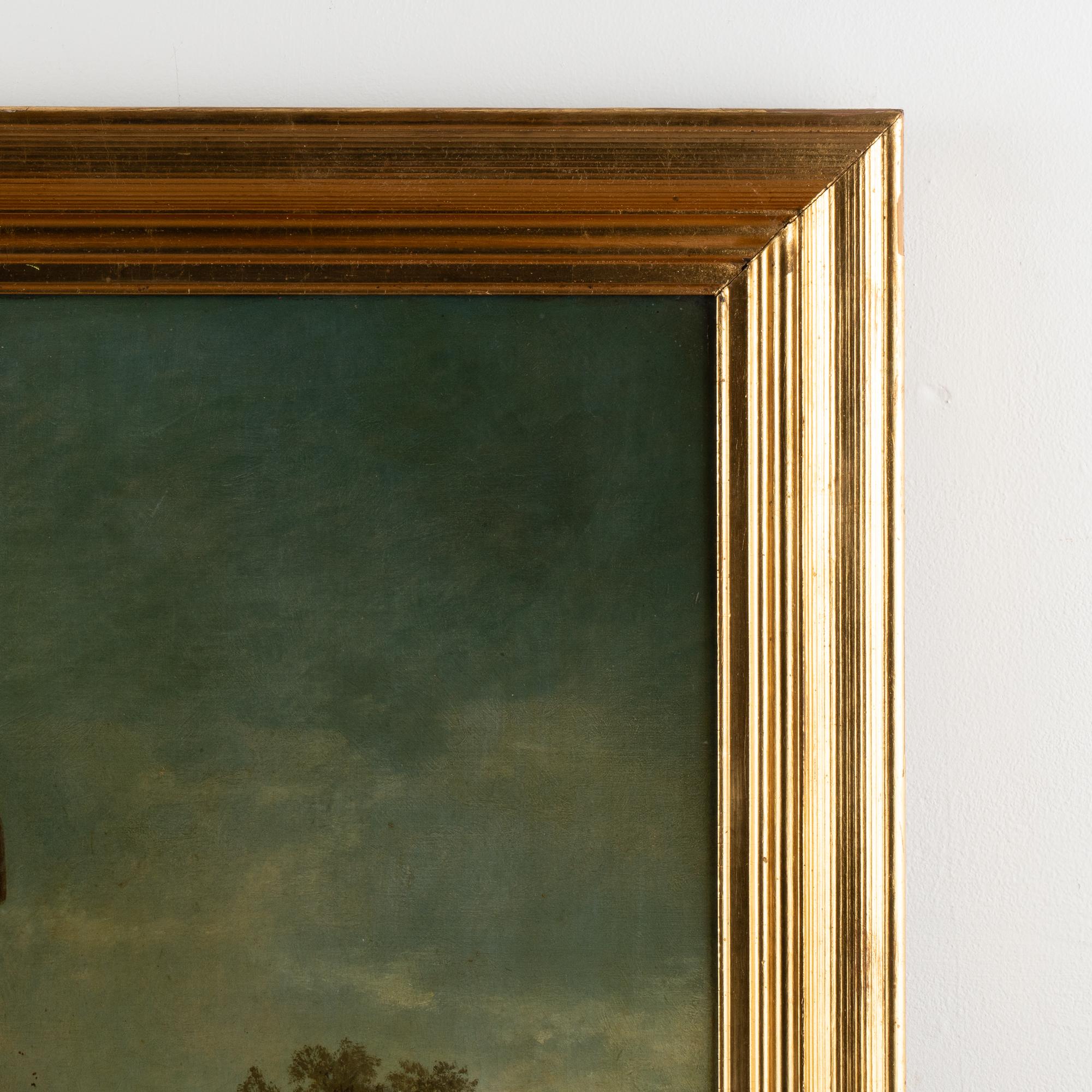 Large Original Oil Painting of Christ as The Good Shepherd, Denmark circa 1880 In Good Condition In Round Top, TX