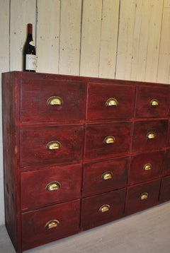 Large Original Painted Bank of Drawers/ chest of drawers