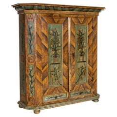 Large Original Painted "Break Down" Armoire Dated 1793 from Germany