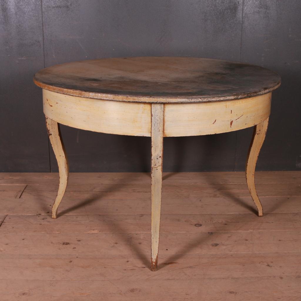 Pine Large Original Painted Breakfast Table For Sale