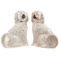 Large Original Pair of Antique Staffordshire Dogs