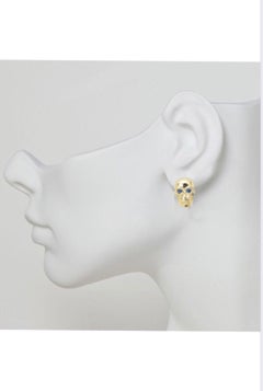 Large Original Rebel Stud Earrings with Blue Sapphires