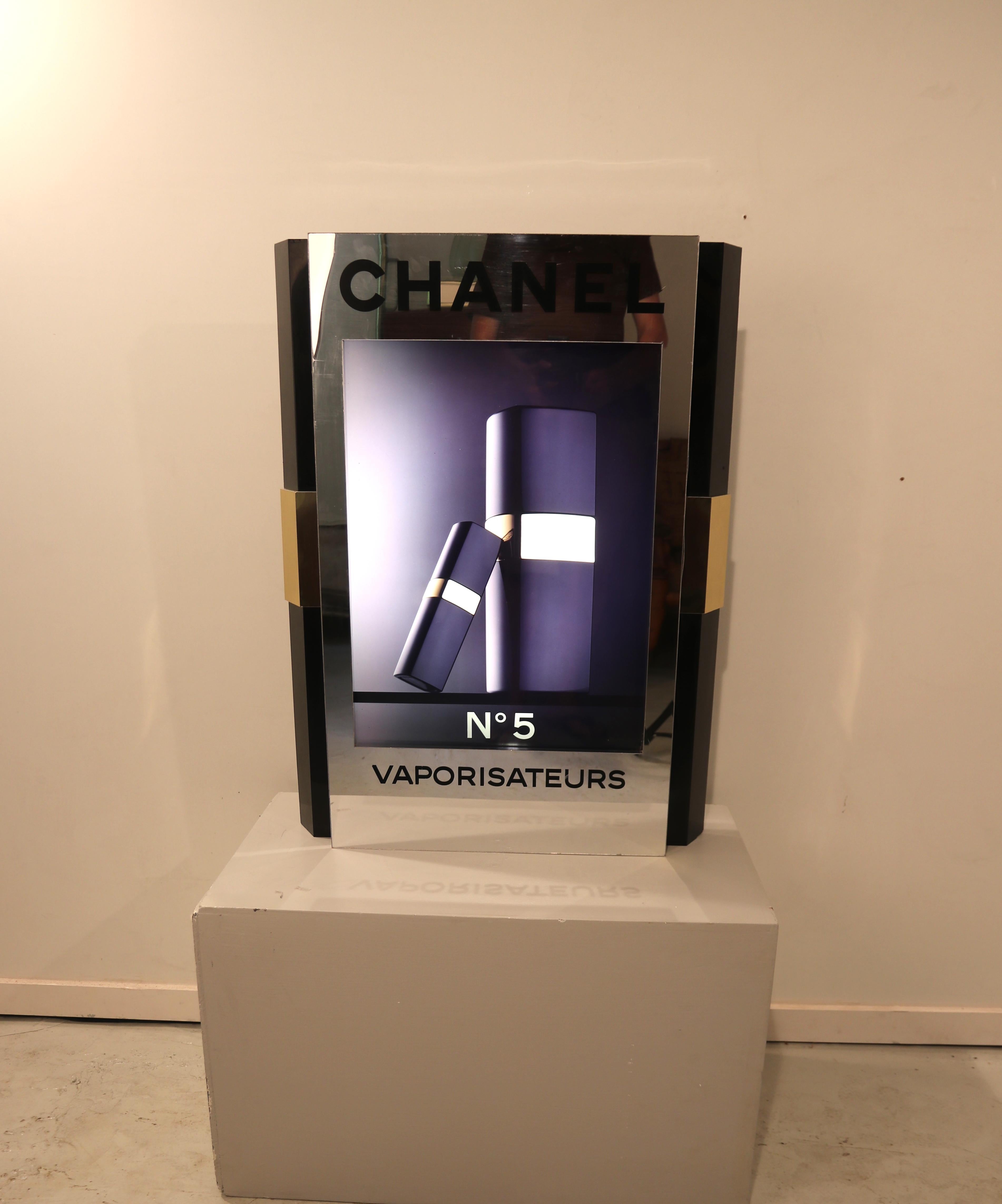 French Large Original Retail Advertisement Display with Light for Chanel No. 5