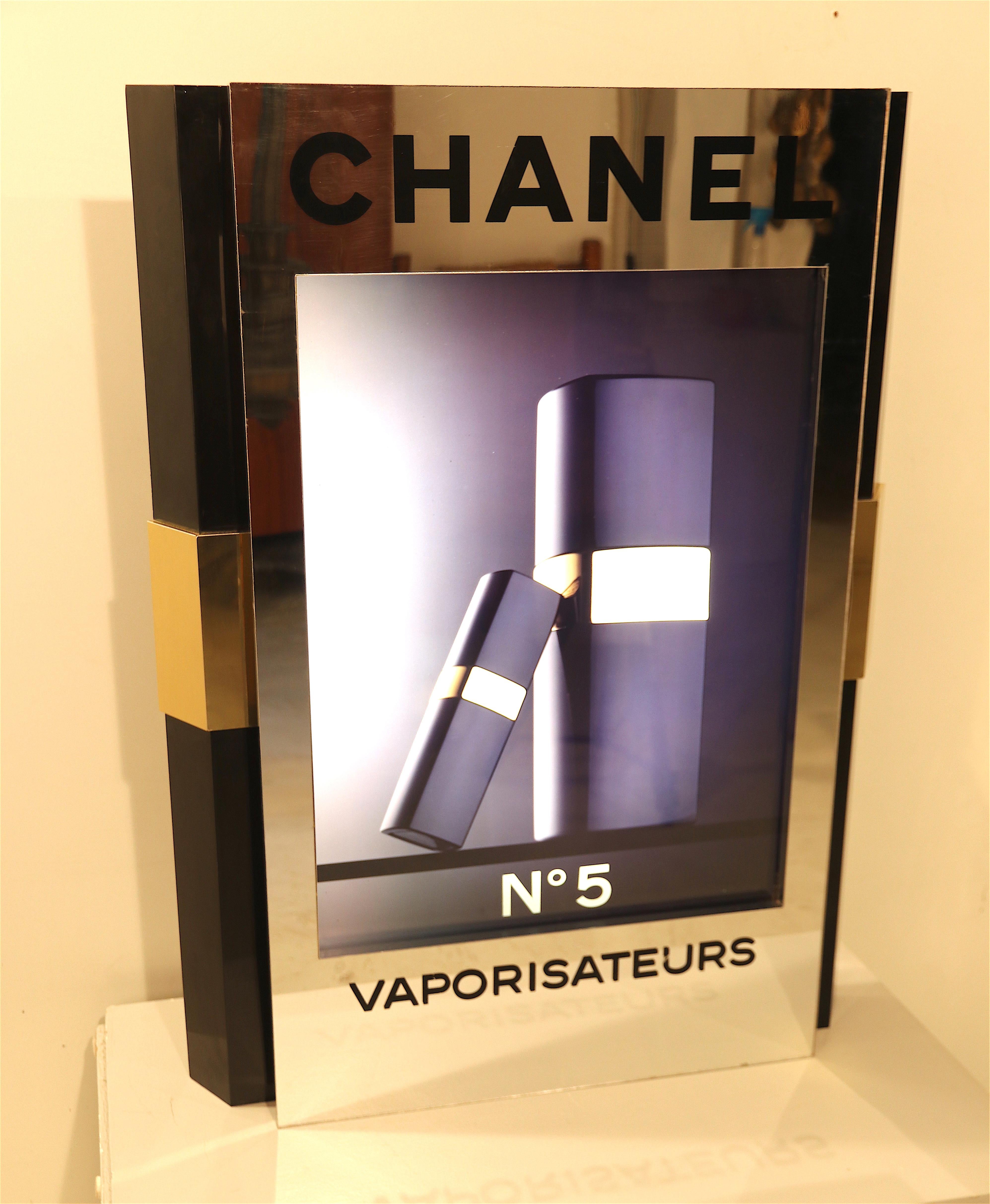 Late 20th Century Large Original Retail Advertisement Display with Light for Chanel No. 5