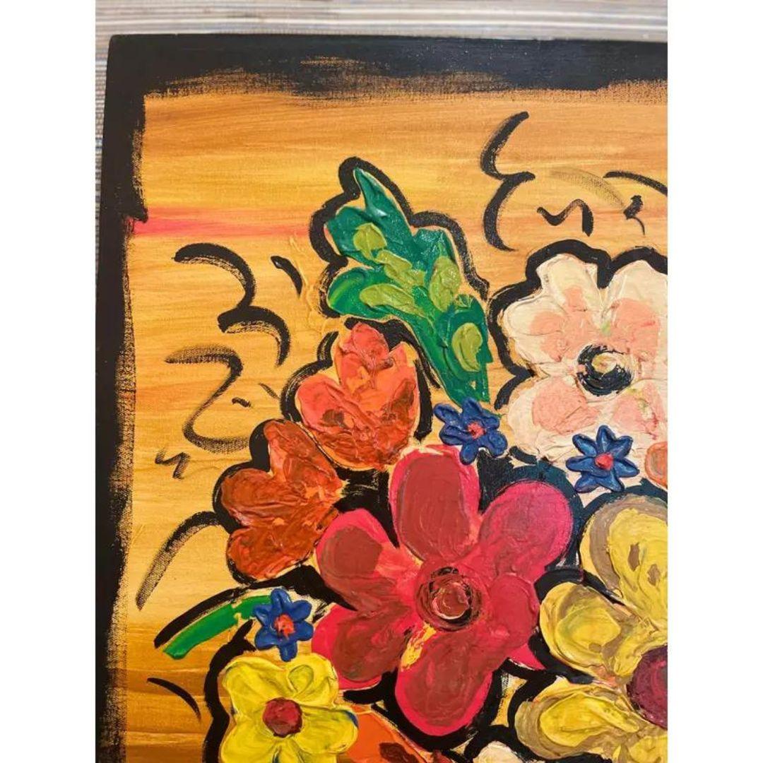Large Original Signed Oil Painting of a Boutique of Flowers in a Vase In Good Condition For Sale In Cookeville, TN