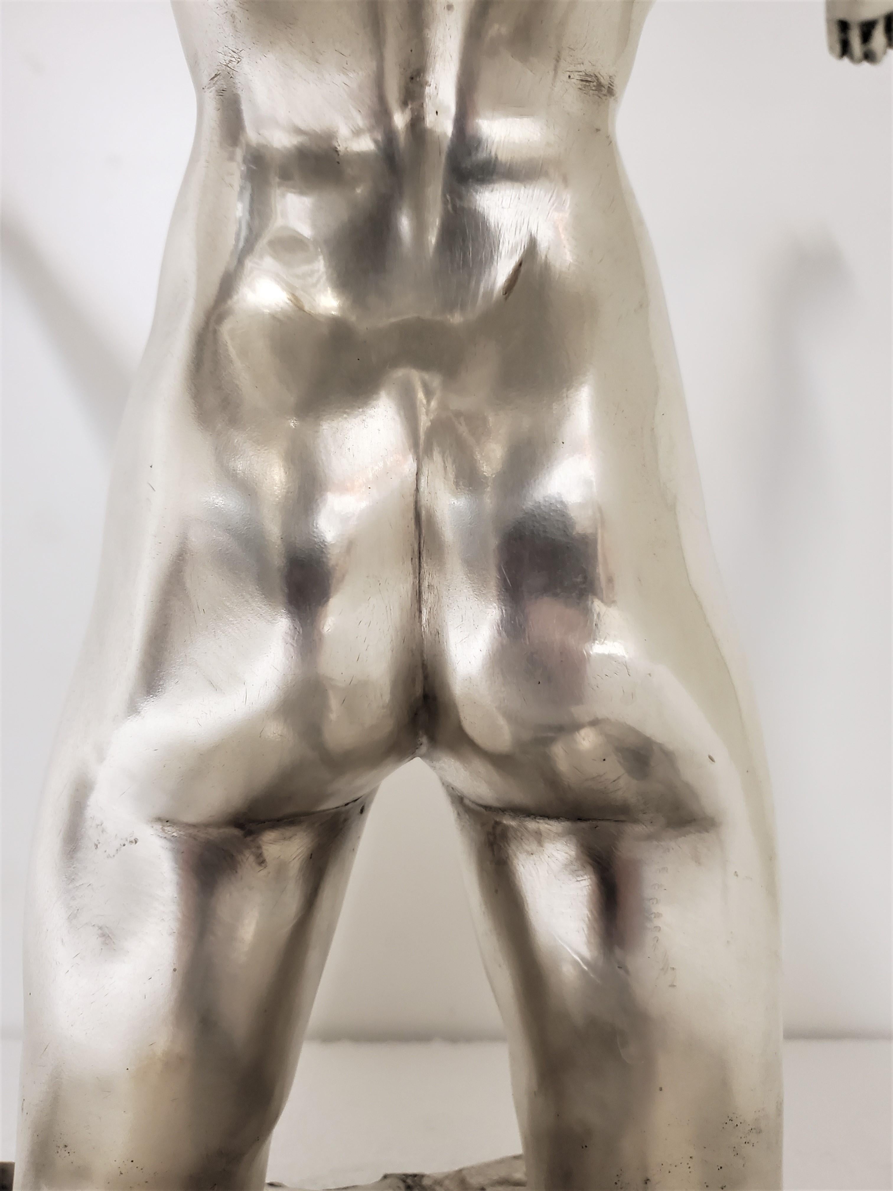Large Original, Signed, Silvered Bronze Sculpture of a Female Nude For Sale 7
