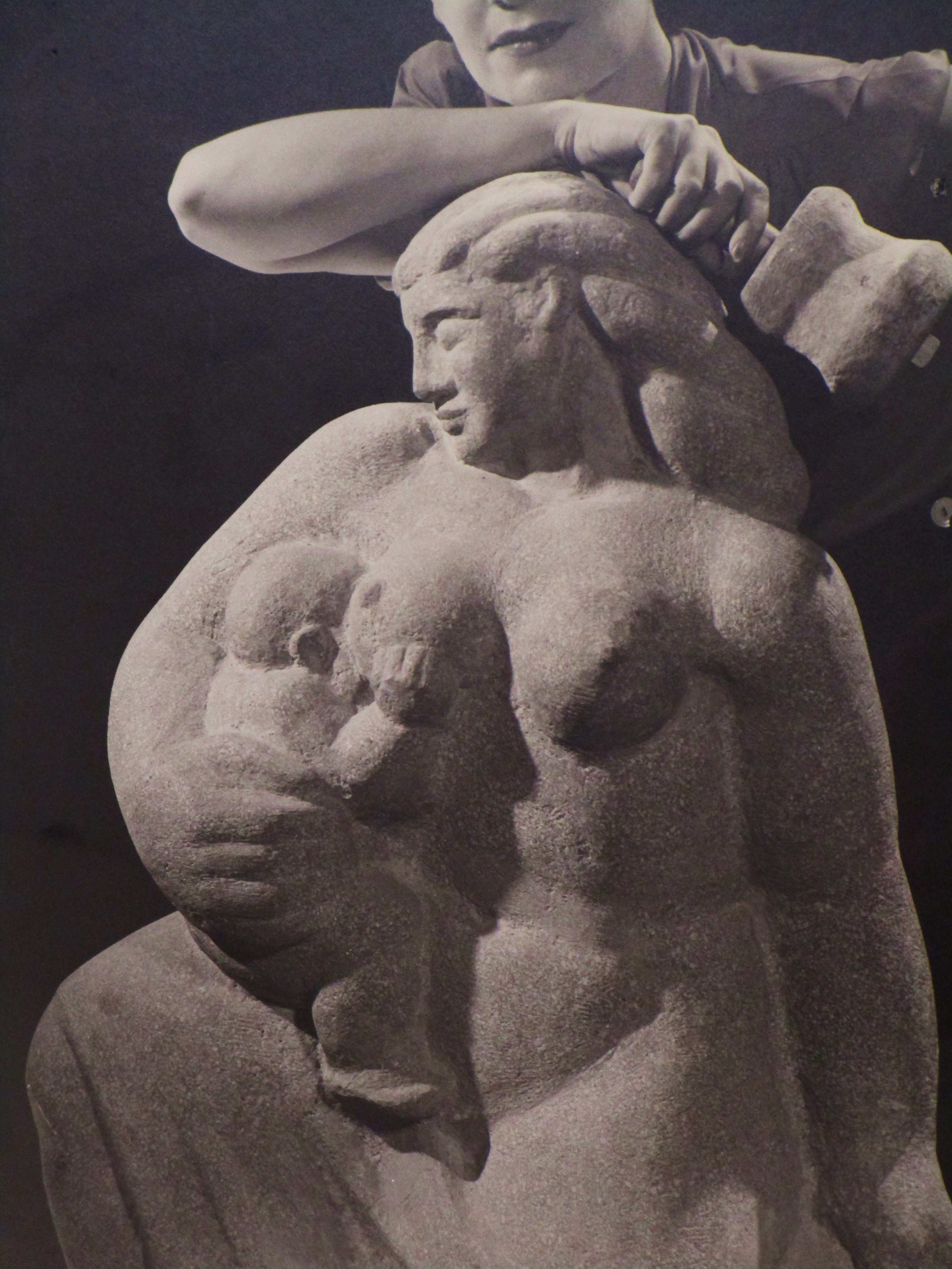 Großer Fotoskulptur mit Gelatinesilberdruck und Skulptur, um 1930 (Art déco) im Angebot