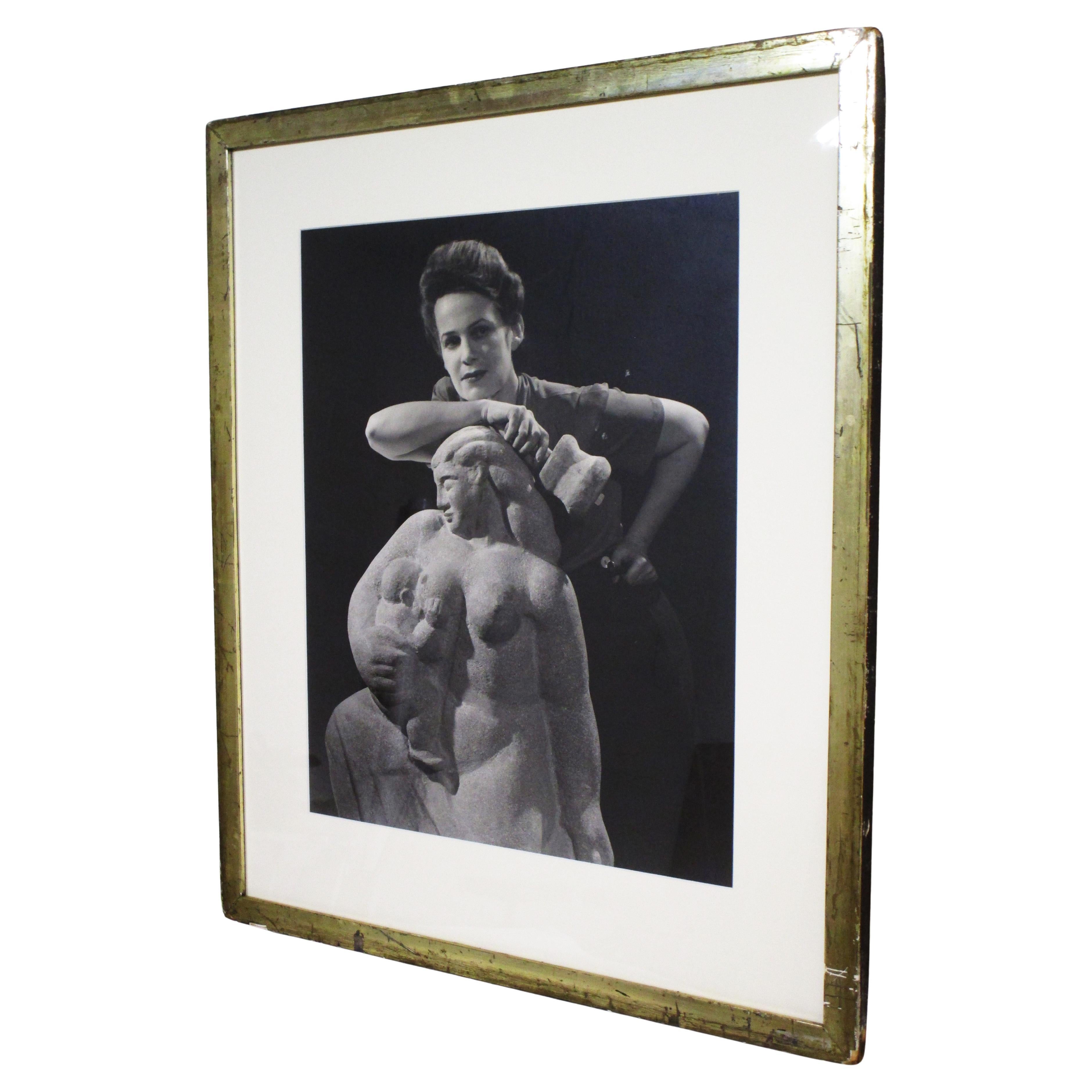 Großer Fotoskulptur mit Gelatinesilberdruck und Skulptur, um 1930 (Handgefertigt) im Angebot