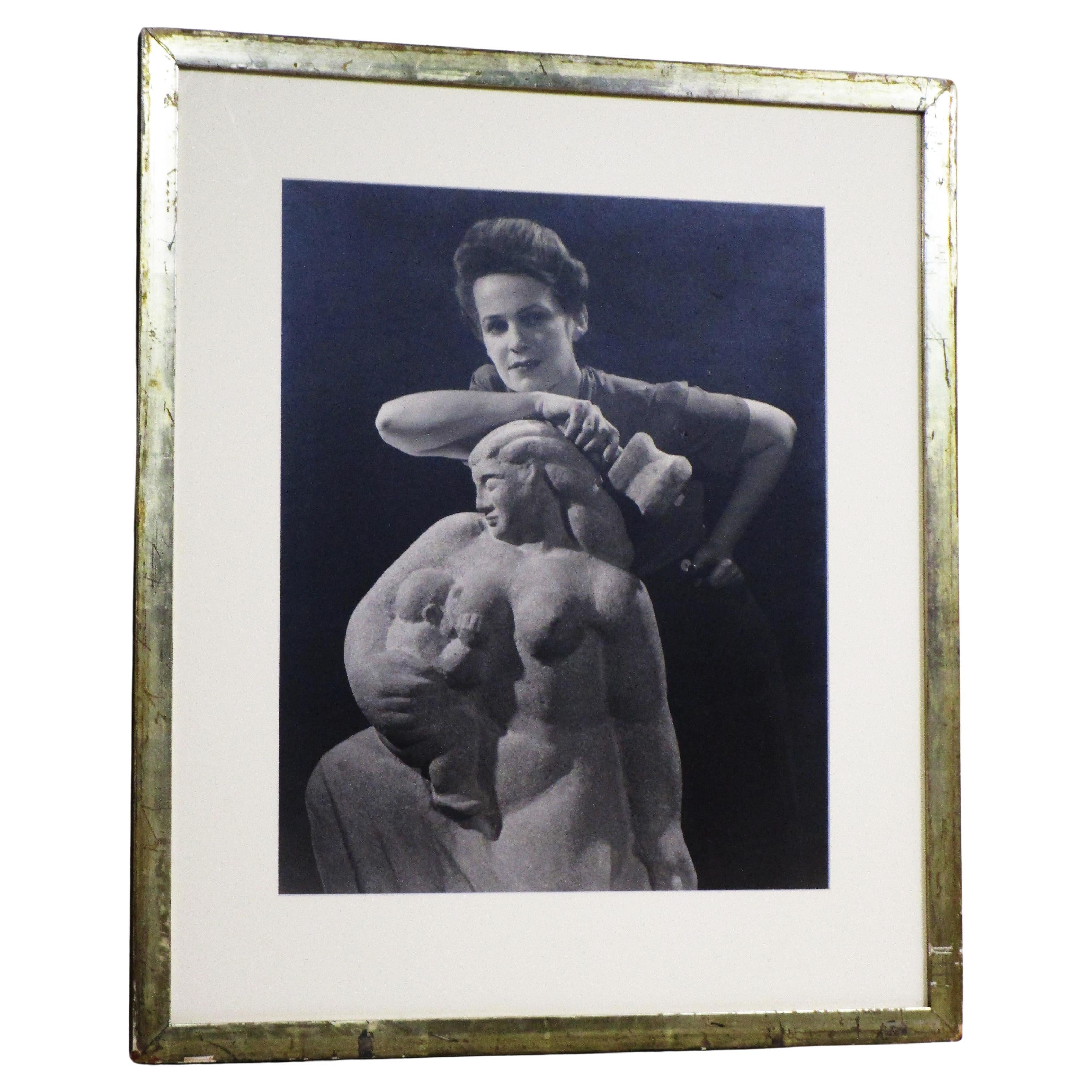 Großer Fotoskulptur mit Gelatinesilberdruck und Skulptur, um 1930