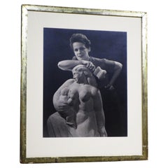 Grand sculpteur photographe imprimé gélatino-argentique avec sculpture, vers 1930