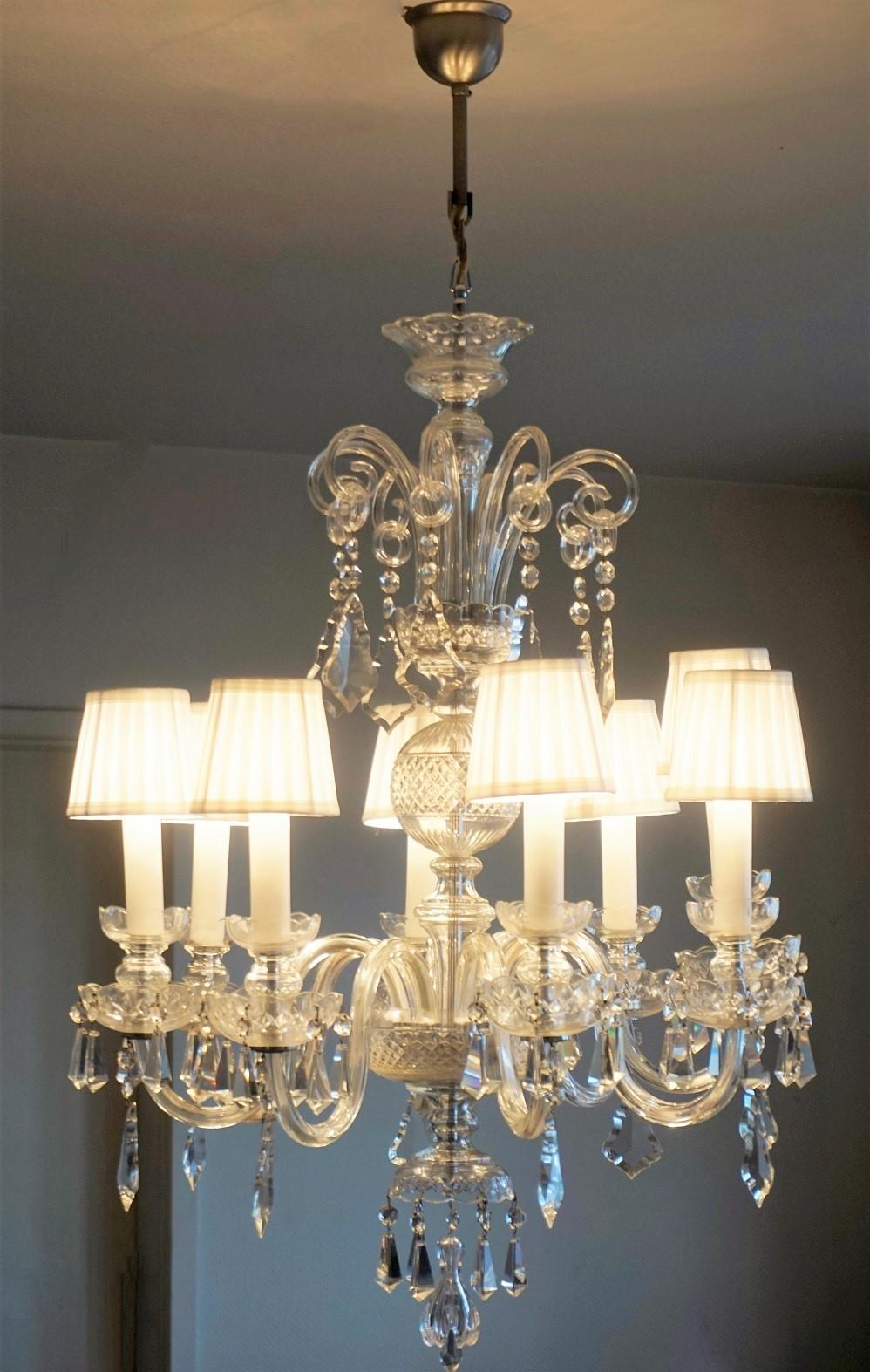 Large Murano Glass Crystal Chandelier, Italy, 1910-1920 In Good Condition For Sale In Frankfurt am Main, DE