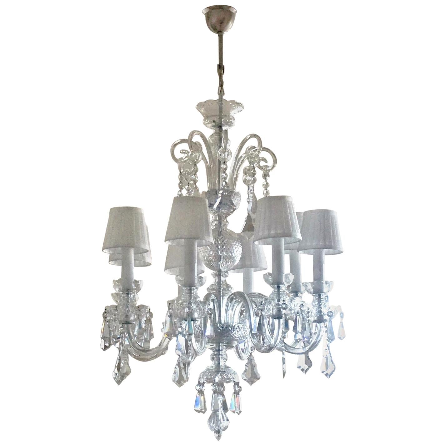 Large Original Venetian Handcrafted Murano Crystal Chandelier, Italy, 1910-1920 For Sale