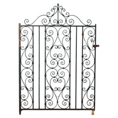 Gran puerta victoriana original de hierro forjado para jardín