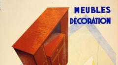 Large Original Vintage 1920s Art Deco Furniture Advertising Poster Grand Pasteur