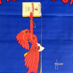 Large Original Vintage Art Deco Automobile Advertising Poster for Priceless Oil