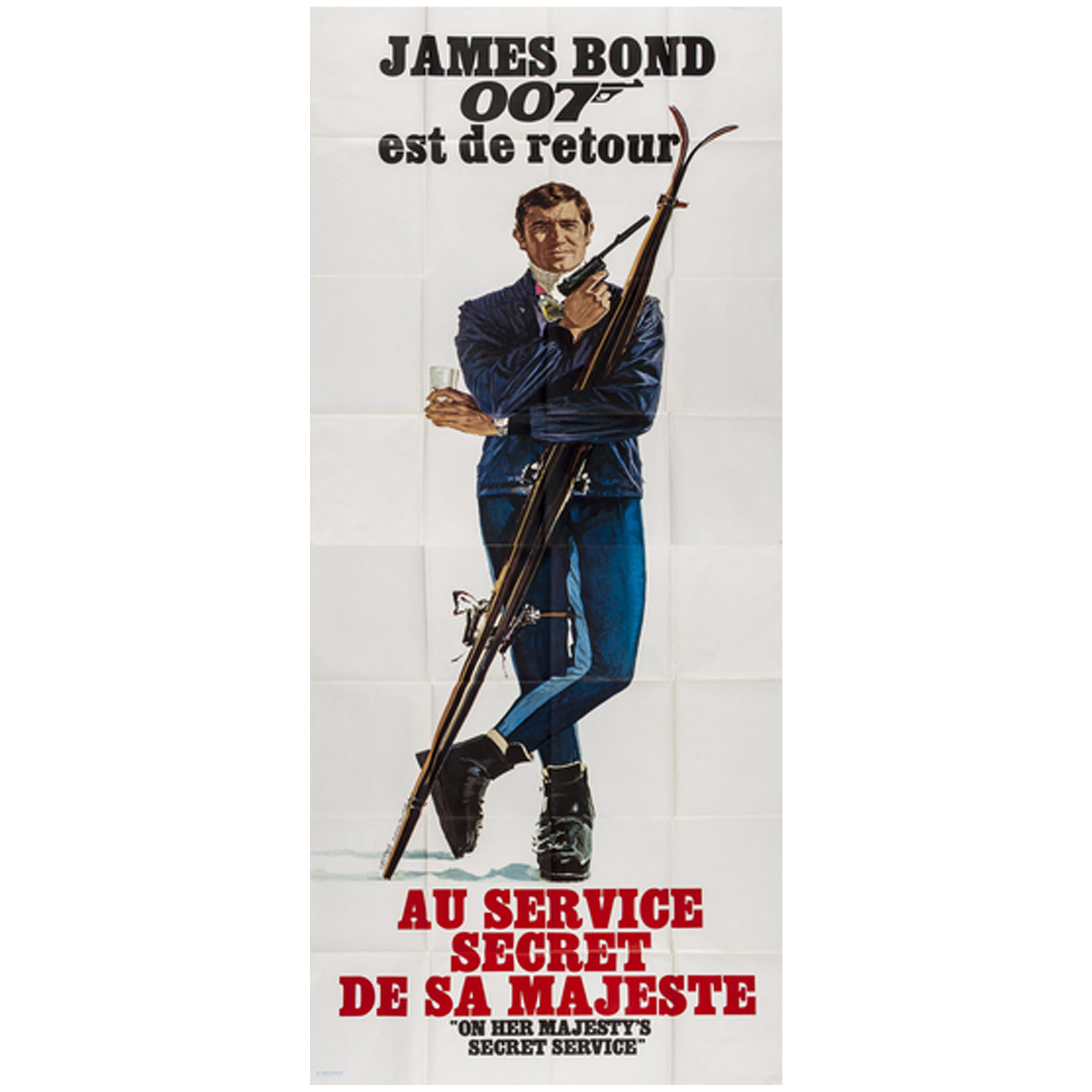 Large Original Vintage James Bond Movie Poster - On Her Majesty's Secret Service