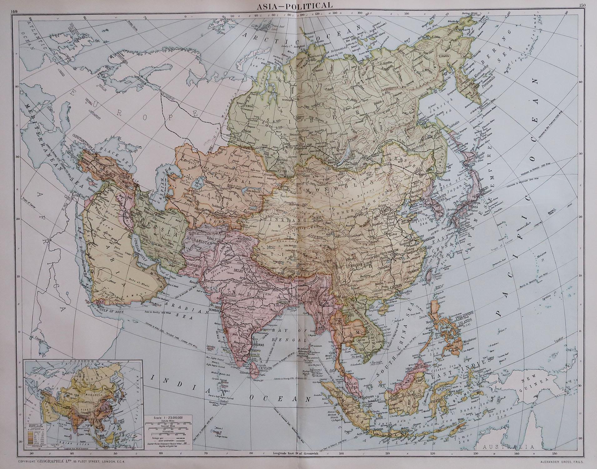 Great map of Asia

Original color. 

Good condition 

Published by Alexander Gross

Unframed.








