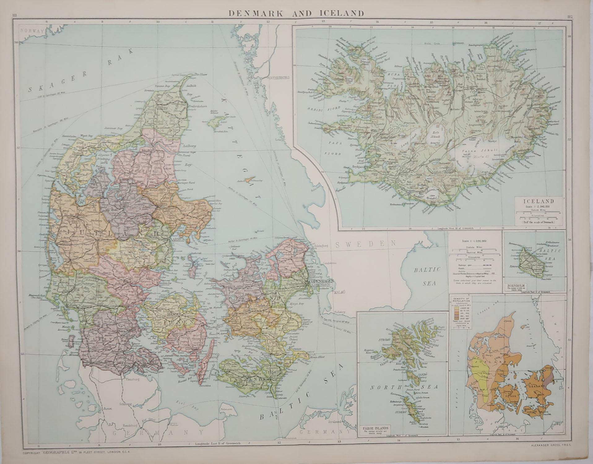 Great map of Iceland

Original color. Good condition

Published by Alexander Gross

Unframed.








 