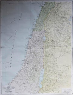 Large Original Vintage Map of Israel, circa 1920
