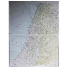 Grande carte originale d'Israël d'époque, vers 1920