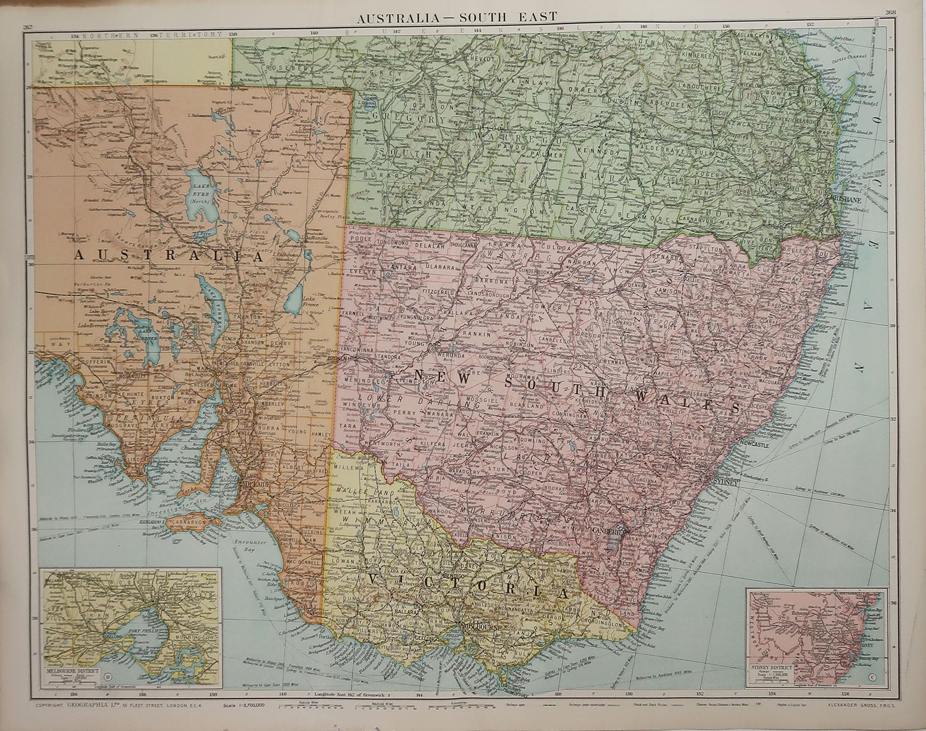 Grande carte de la Nouvelle-Galles du Sud

Couleur originale. 

Bon état 

Publié par Alexander Gross

Non encadré.








 