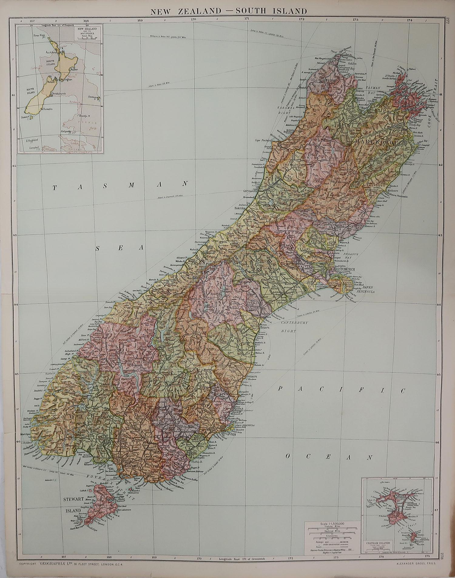 Great map of South Island, New Zealand

Original color. 

Good condition 

Published by Alexander Gross

Unframed.








