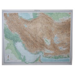 Large Original Antique Map of Persia / Iran, circa 1920