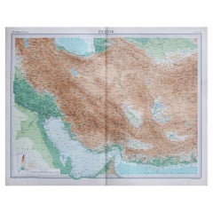 Large Original Antique Map of Persia / Iran, circa 1920