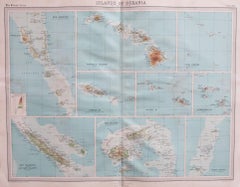 Large Original Vintage Map of The Pacific Islands Including Hawaii