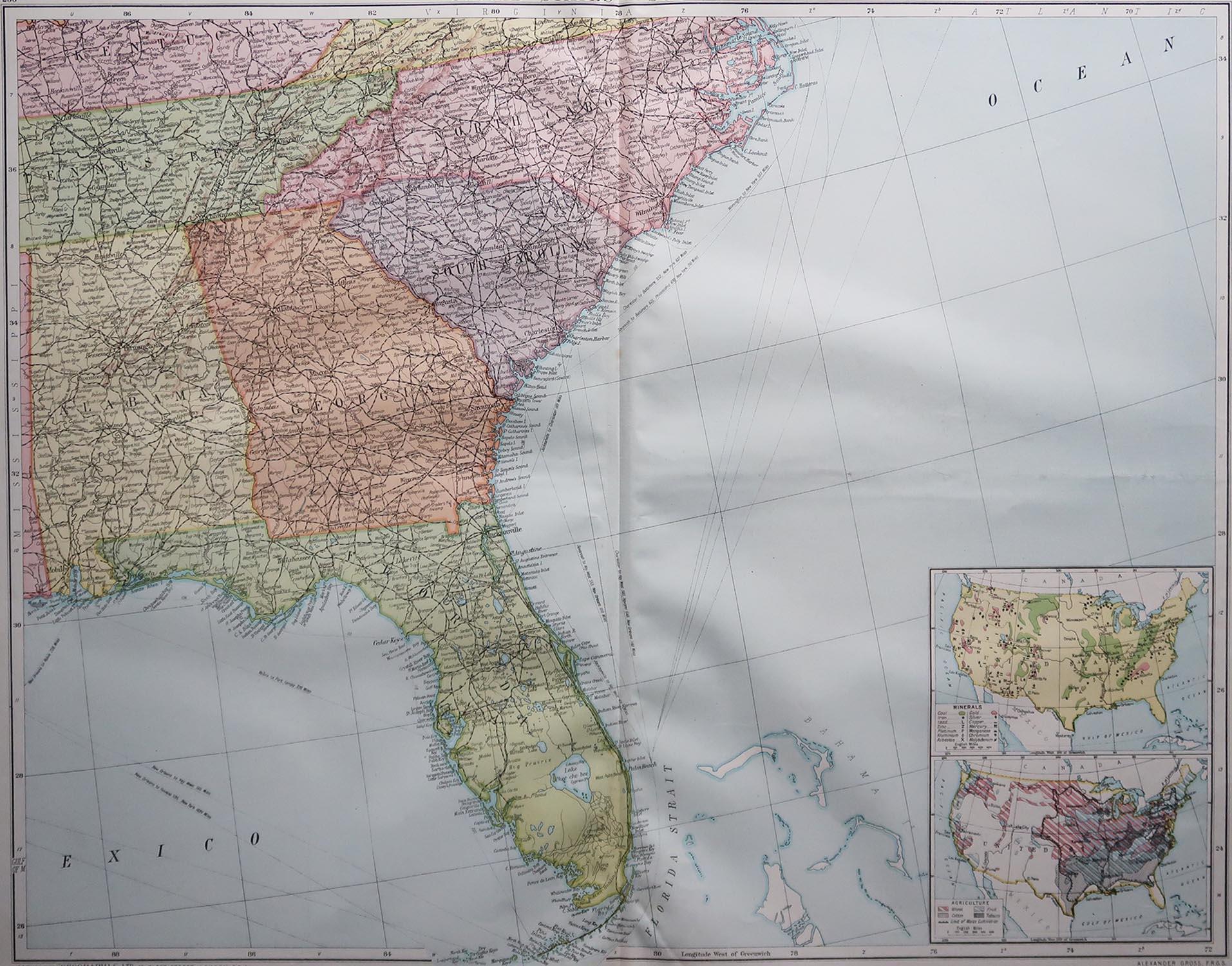 Great map of The South Eastern States

Original color. Good condition

Published by Alexander Gross

Unframed.








