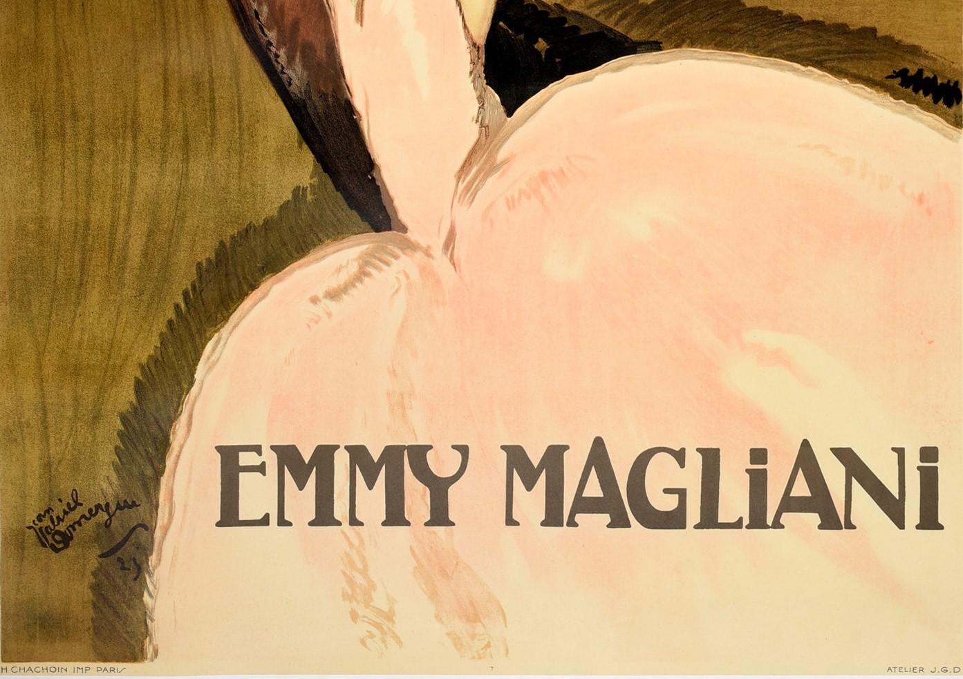 Large Original Vintage Poster Emmy Magliani Ballet Dance Design Ballerina Art In Excellent Condition In London, GB