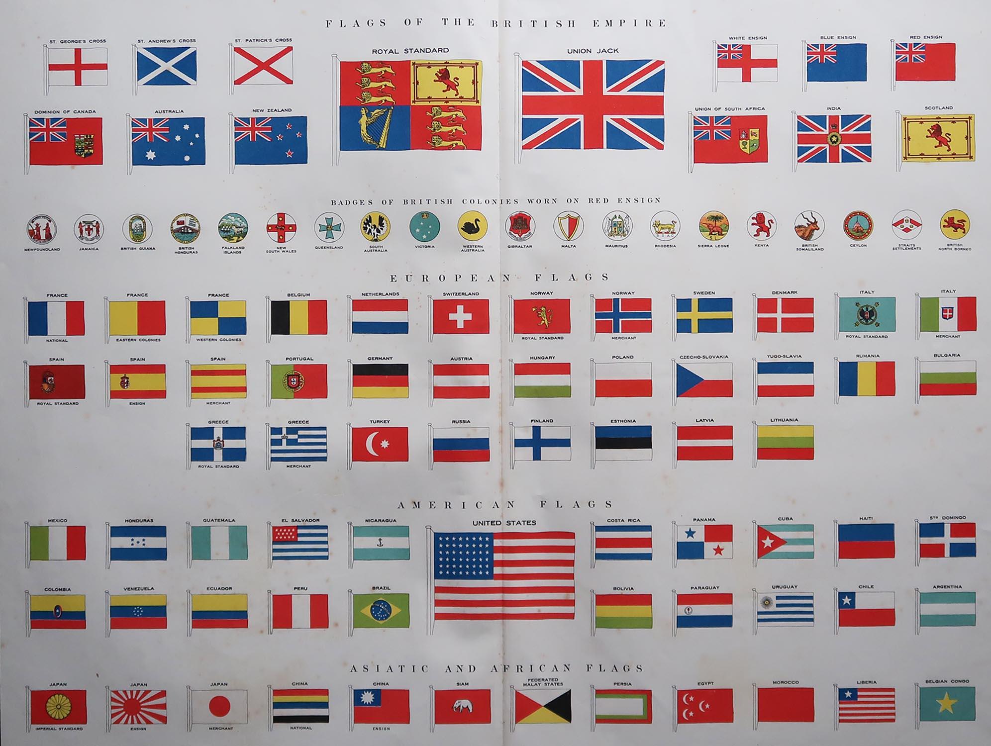 Great poster of flags

Original color. Good condition / minor foxing

Published by Alexander Gross

Unframed.








