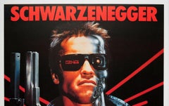 Large Original Vintage Sci-Fi Movie Poster for Terminator Arnold Schwarzenegger