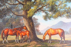 Large Original Wild Mustangs Horses Oil Painting