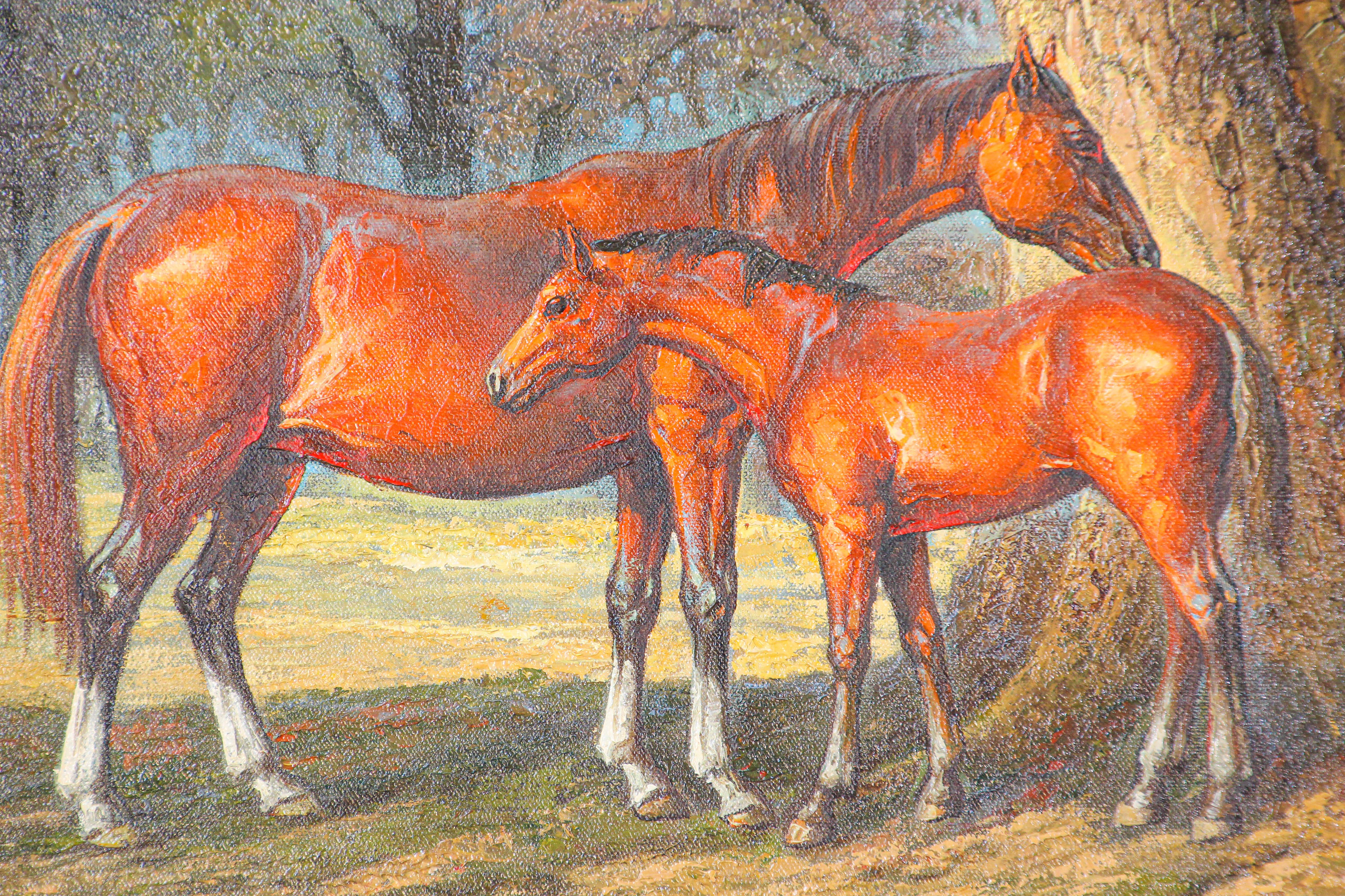 Canvas Large Original Wild Mustangs Horses Oil Painting