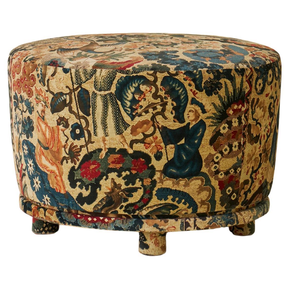 Großer Orleans-Ottoman, Tapiserrie XVII, West Haddon Hall Collection