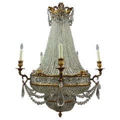 Large Ormolu and Crystal Empire Style Chandelier by Edward F. Caldwell