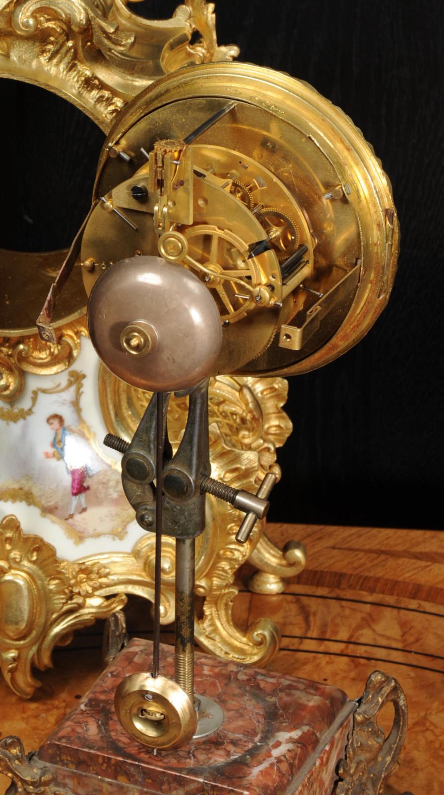 Large Ormolu and Sevres Porcelain Antique French Rococo Clock 14