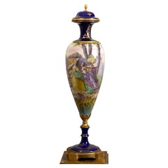 Gran Jarrón de Porcelana Montado en Ormolu De Manufature Nationale Sèvres, Siglo XIX