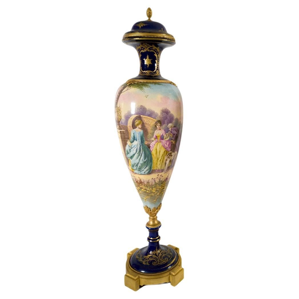 Large Ormolu Porcelain Vase By Manufature Nationale Sèvres, 19th Century