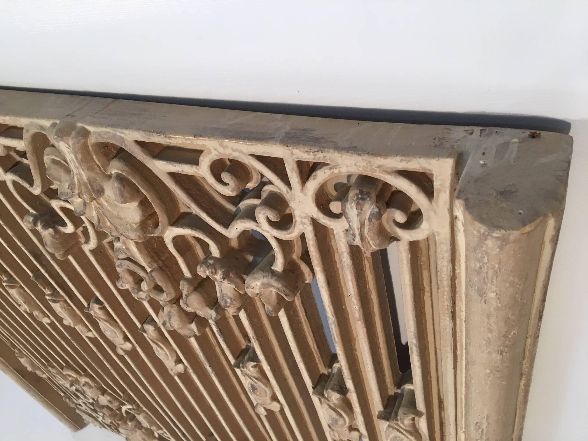 Résine Grande suspension murale ornementale de 4 pièces en faux métal pour portail