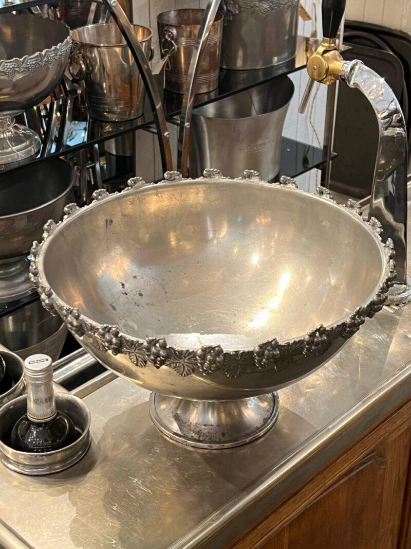 French Large Ornamental Pewter Champagne Cooler- several bottles For Sale