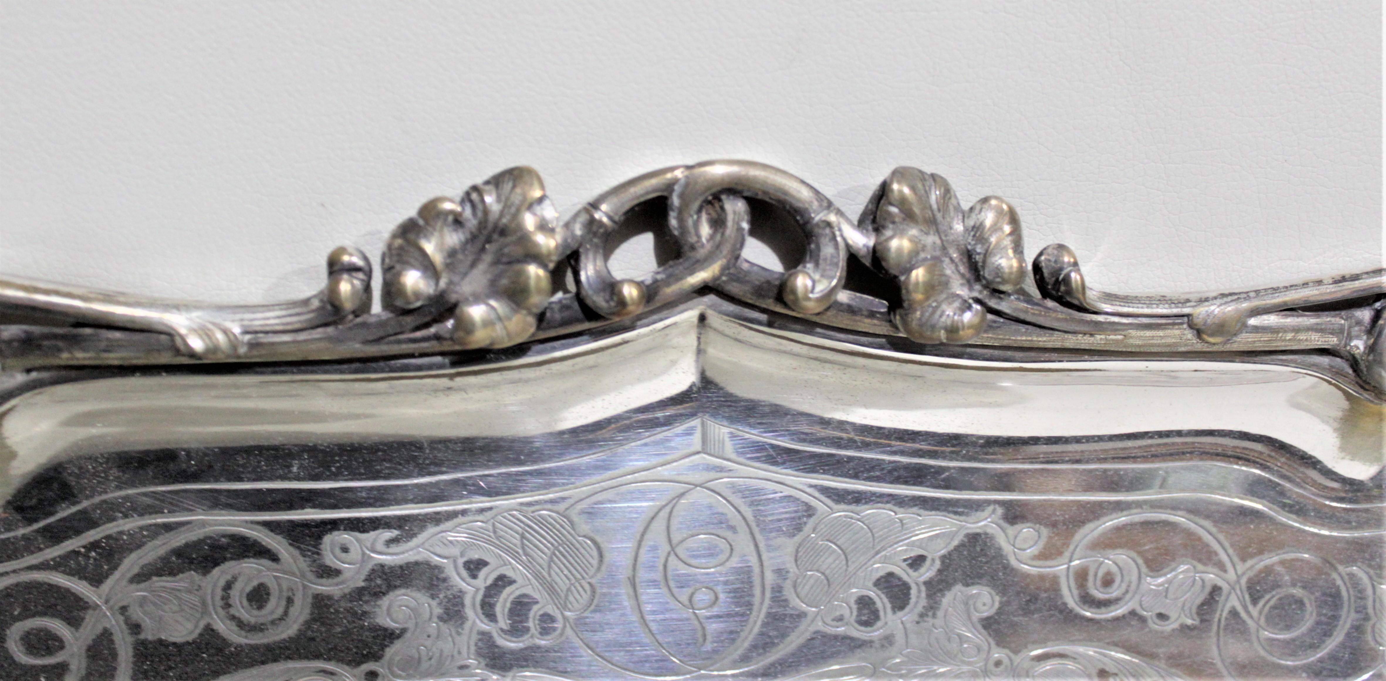Large Ornate Antique Christofle Silver Plated Serving Tray 1