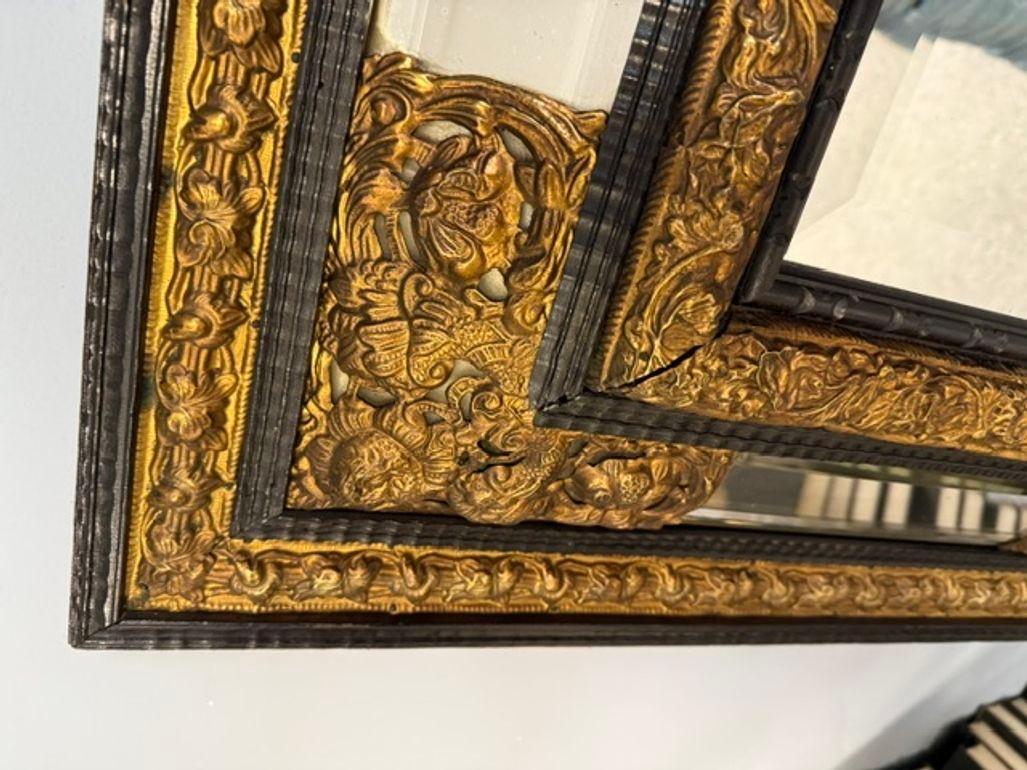 Glass Large Ornate Antique Mirror For Sale